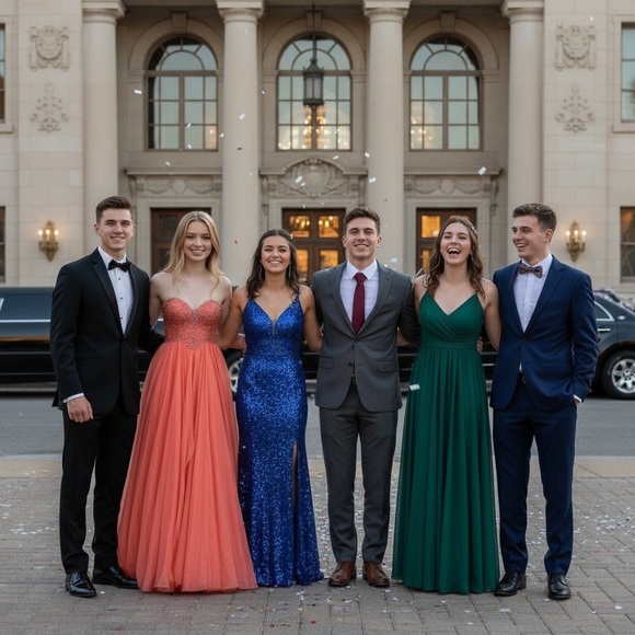 Sparkle Beaded Strapless Chiffon Gown Coral Embellished Formal Prom Dress 6 - Picture 5 of 16